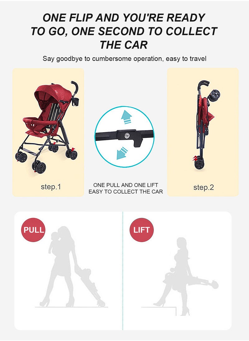 Single Baby Stroller-Red