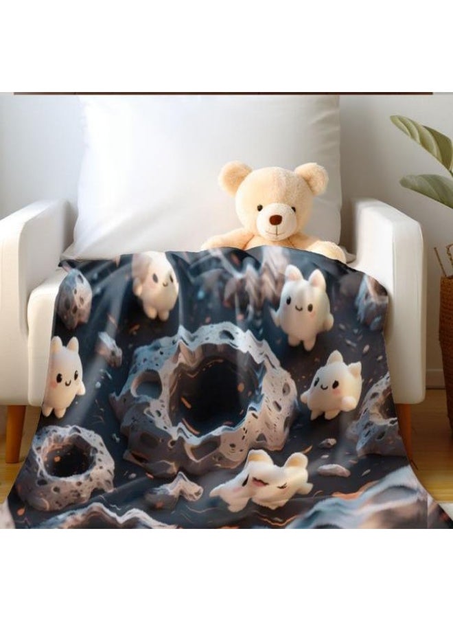 Flannel thin blanket (warm and comfortable, suitable for sleep, gaming, dust removal and sandproof) 150cm*200cm - 222