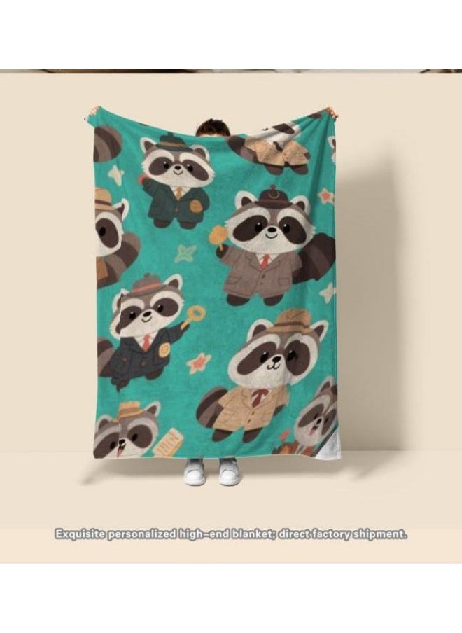 Flannel thin blanket (warm and comfortable, suitable for sleep, gaming, dust removal and sandproof) 150cm*200cm - 390