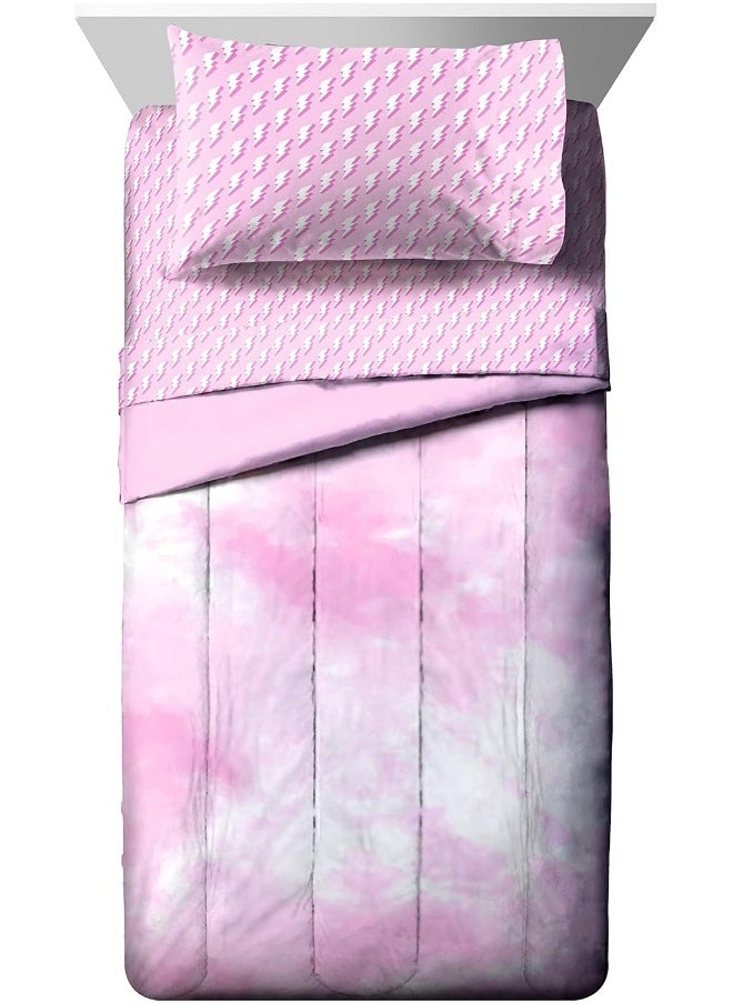 Jay Franco We Wear Cute Vibes 5 Piece Twin Size Bed Set - Includes Comforter & Sheet Set - Super Soft Kids Bedding Fade Resistant Microfiber