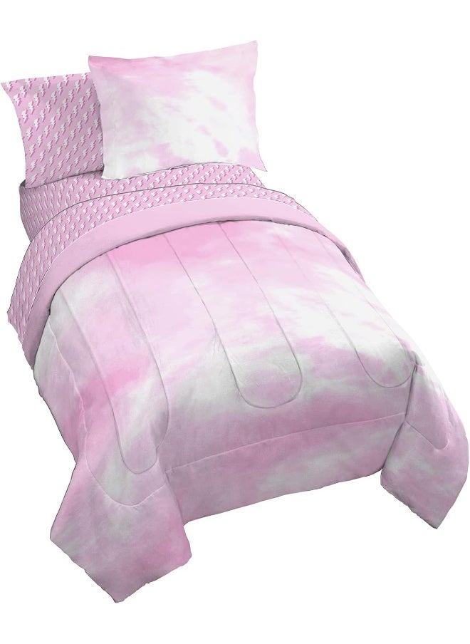 Jay Franco We Wear Cute Vibes 5 Piece Twin Size Bed Set - Includes Comforter & Sheet Set - Super Soft Kids Bedding Fade Resistant Microfiber