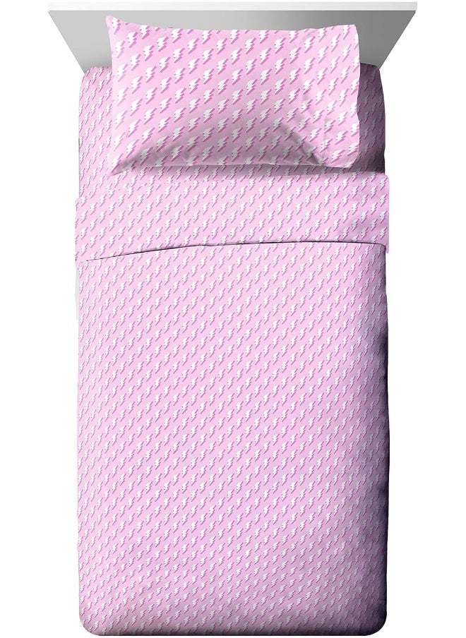 Jay Franco We Wear Cute Vibes 5 Piece Twin Size Bed Set - Includes Comforter & Sheet Set - Super Soft Kids Bedding Fade Resistant Microfiber