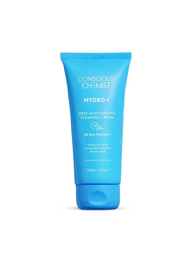 Hyaluronic Acid Moisturizer | 100G | Moisturizer For Dry Skin Face, Ceramide Moisturizer, Face Cream For Men & Women, Treat Dull, Dehydrated Skin, For Normal To Dry Skin - Hydro+