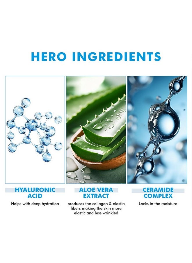 Hyaluronic Acid Moisturizer | 100G | Moisturizer For Dry Skin Face, Ceramide Moisturizer, Face Cream For Men & Women, Treat Dull, Dehydrated Skin, For Normal To Dry Skin - Hydro+