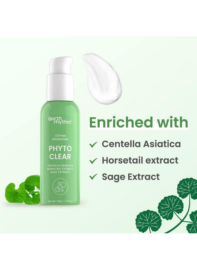 Phyto Clear Oil Free Moisturizer, Hydrates & Moisturize Skin, For Acne & Redness With Centella Asiatica, Sage Extract, For Oily & Acne Prone Skin, Men & Women - 50G