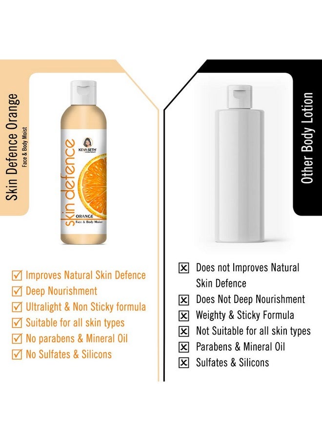 Keya Seth Aromatherapy Skin Defence Orange Face & Body Moisturizer Enriched With Orange Essential Oil Deep Nourishing Ultralight Non Stickyno Mineral Oil Parabens Color & Pg (400Ml)