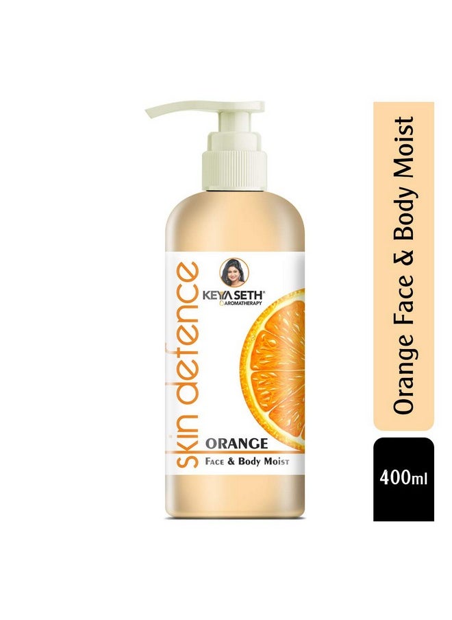 Keya Seth Aromatherapy Skin Defence Orange Face & Body Moisturizer Enriched With Orange Essential Oil Deep Nourishing Ultralight Non Stickyno Mineral Oil Parabens Color & Pg (400Ml)