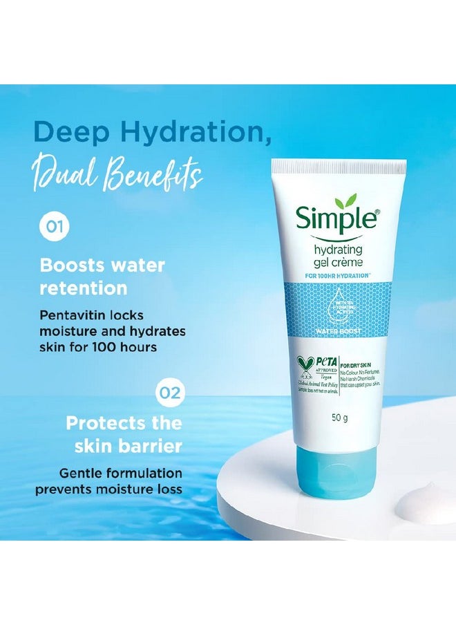 Water Boost Hydrating Gel Creme 50G | For 100 Hr Hydration | For Normal To Dry Skin | With Pentavitin & 11% Hydrating Actives