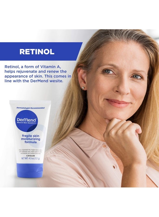 Dermend Specialized Fragile Skin Moisturizing Cream: Formula to Restore & Rejuvenate Mature Skin - Daily Moisturizer & Anti Wrinkle Cream for Firming & Strengthening Thin, Aging Skin - 4.5 Oz Tube