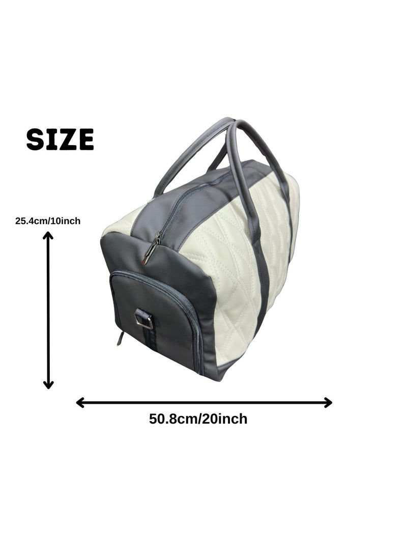 Leather Travel Duffel Bag, Large Gym Sports Bag Weekend Bag With Camping Bag Travel Storage Waterproof Overnight Carry on Bag Airline Approved for Men and Women
