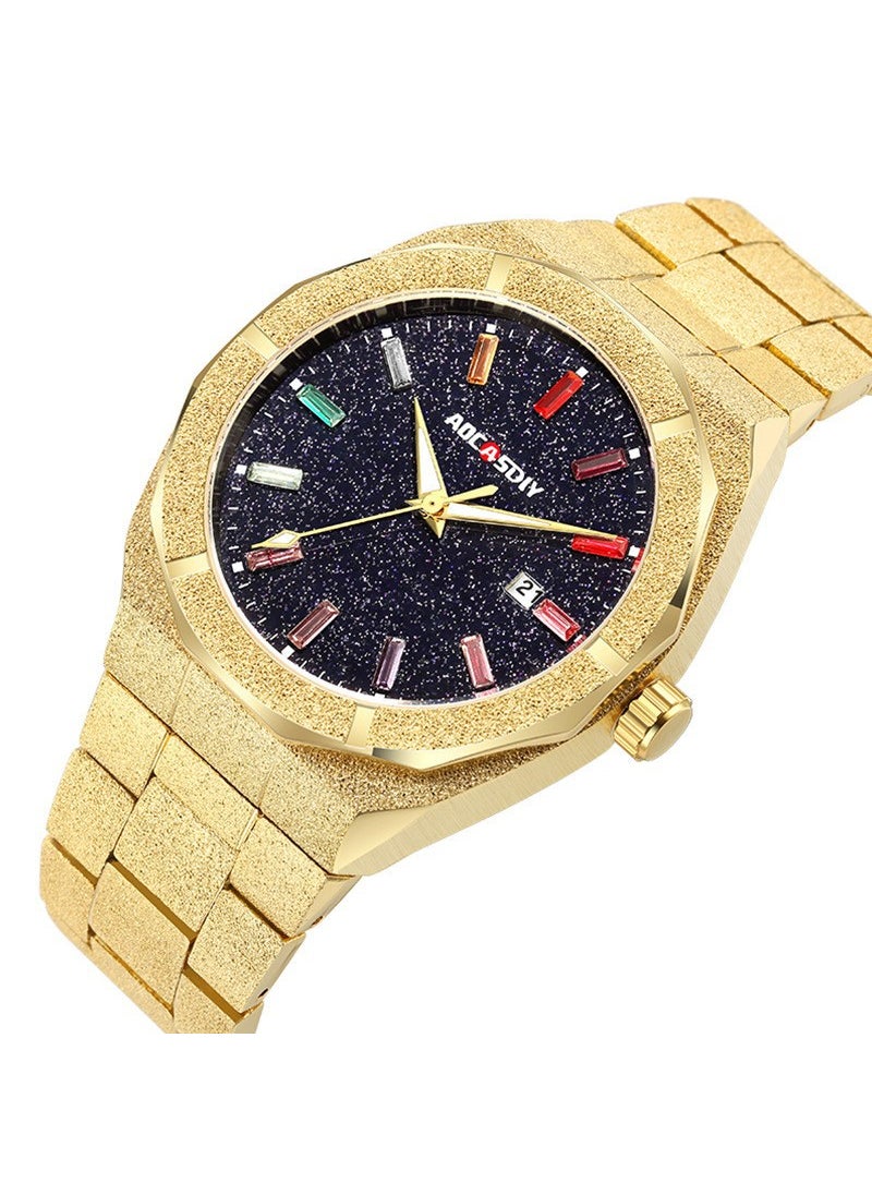 AOCASDIY original full Diamond luxury European and American Royal Oak mens watch real luminous waterproof cross-border hot Gold