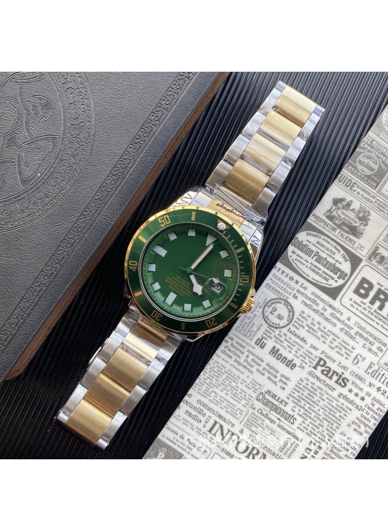 Luxury Yacht Series Mens Mechanical Watch Between the golden green surface