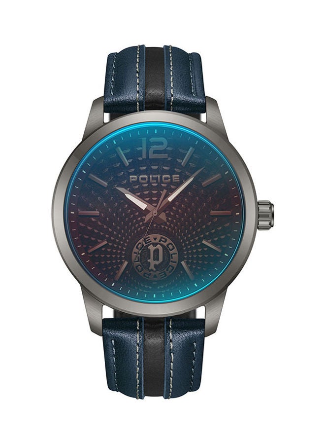 Men's Analog Round Shape Leather Wrist Watch PEWJA0021601 - 44 Mm