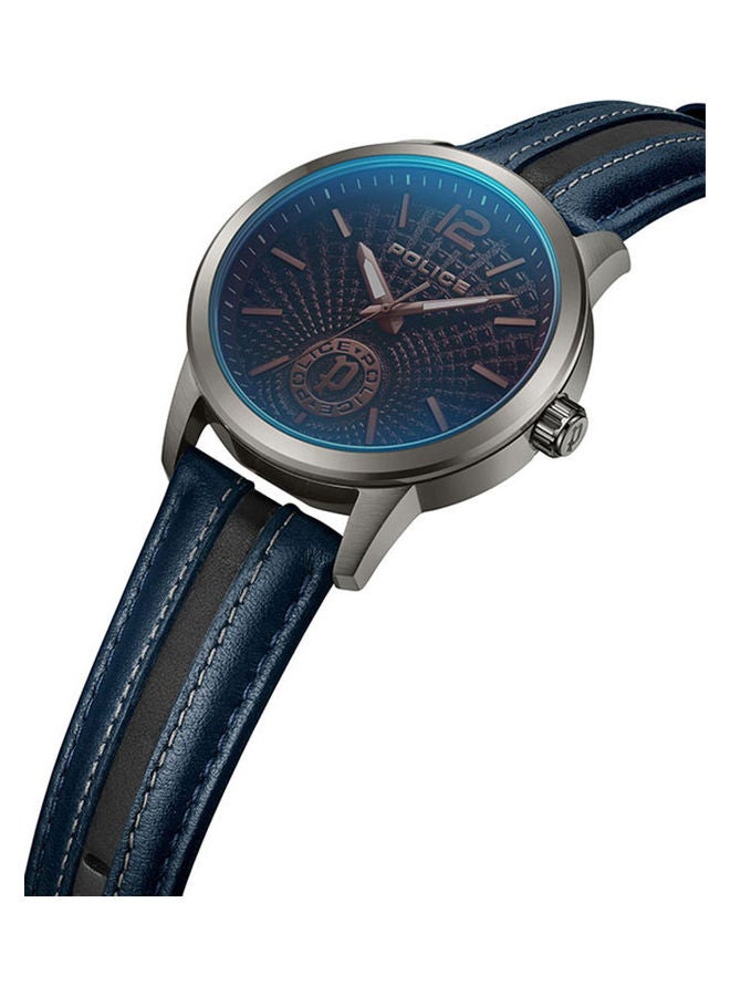 Men's Analog Round Shape Leather Wrist Watch PEWJA0021601 - 44 Mm