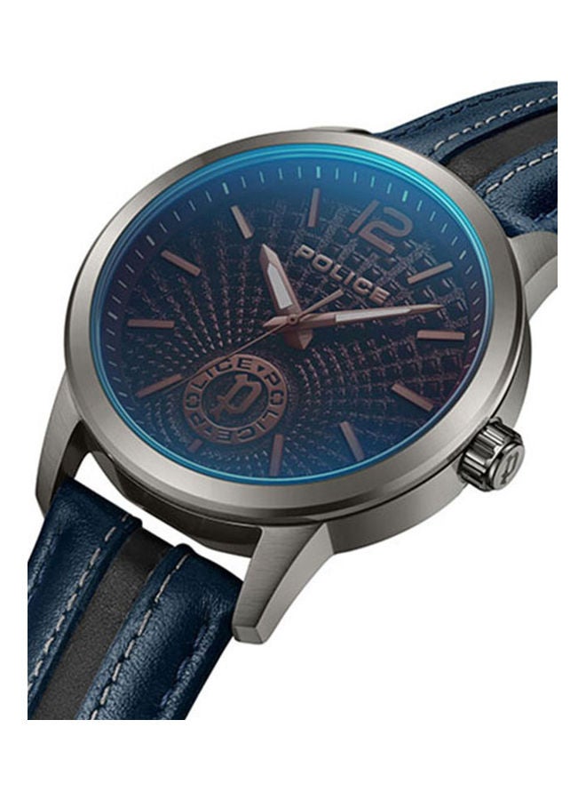 Men's Analog Round Shape Leather Wrist Watch PEWJA0021601 - 44 Mm
