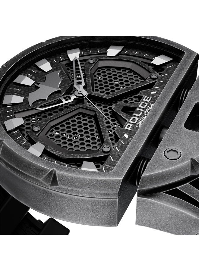 Men's Dark Side Limited Edition Batman Watch, 46mm Stainless Steel Case & Black Silicone Strap