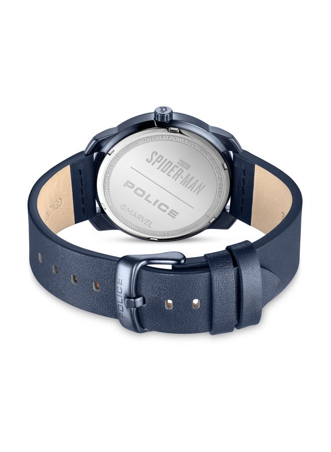Men's Superhero Edition Men's 44mm Watch with Grey Dial & Blue Leather Strap