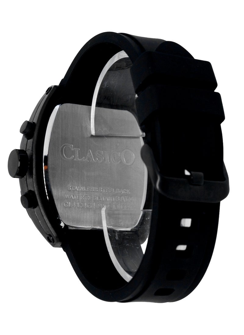 Opulent 6-Hands Chronograph Watch – Tonneau Skeleton Midnight Black Chronograph Edition with Premium Silicon Strap – Elite Y121 Calibre Movement – Waterproof Design