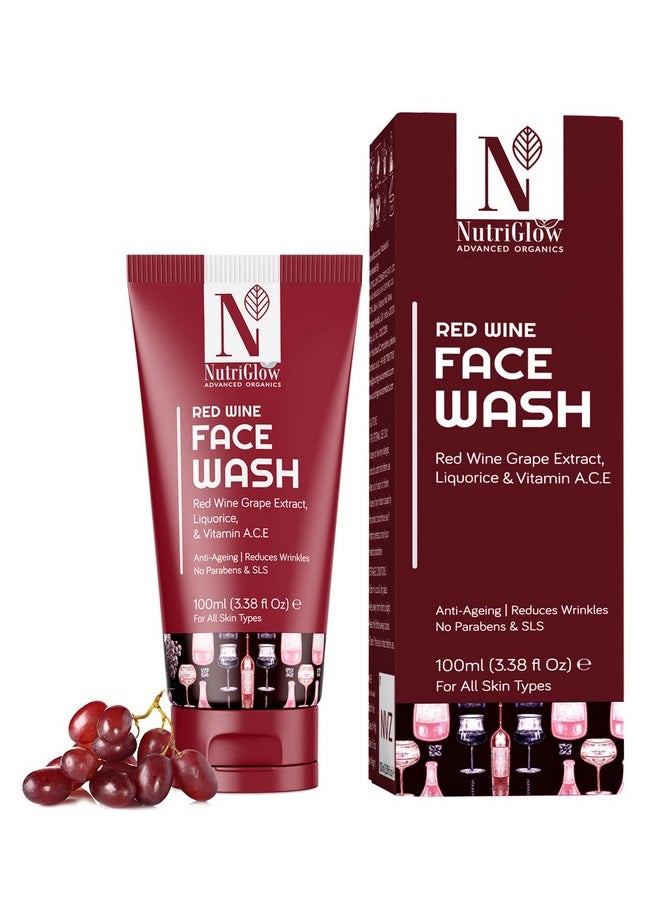 Advanced Organics Face Wash, Anti-Ageing/Reduces Wrinkles, Red Wine Face Wash, 100 Ml