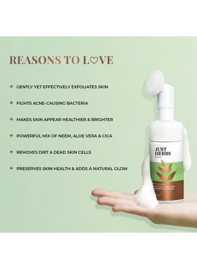 Neem And Aloe Vera Plant Salicylic Acid Foaming Face Wash For Men & Women 100 Ml