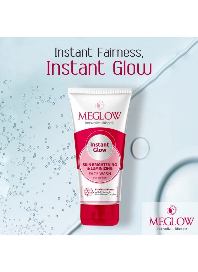 Instant Glow Fairness Face Wash For Women - Combo Pack Of 3, 70G - Daily Use For Skin Brightening And Luminizing| Helps To Remove Dark Spot|All Skin Type|Paraben Free For Smooth & Glowing Skin