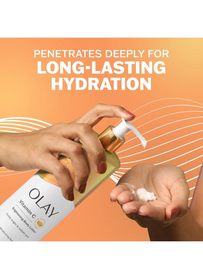 Body Lotion for Women, Brightening with Vitamin C Serum, Visibly Bright & Radiant Skin, 24hr Moisture & Hydration, Fast Absorbing Formula, Vitamin B3 Complex, For All Skin Types, 17 fl oz