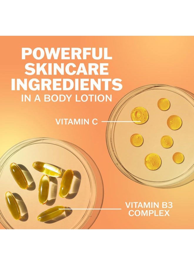 Body Lotion for Women, Brightening with Vitamin C Serum, Visibly Bright & Radiant Skin, 24hr Moisture & Hydration, Fast Absorbing Formula, Vitamin B3 Complex, For All Skin Types, 17 fl oz