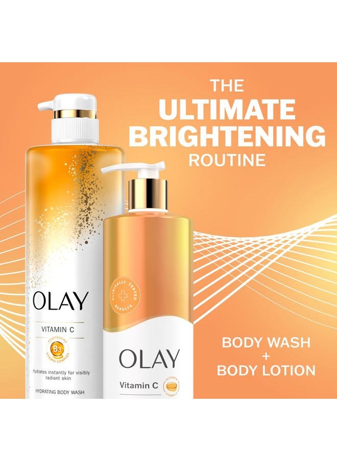 Body Lotion for Women, Brightening with Vitamin C Serum, Visibly Bright & Radiant Skin, 24hr Moisture & Hydration, Fast Absorbing Formula, Vitamin B3 Complex, For All Skin Types, 17 fl oz