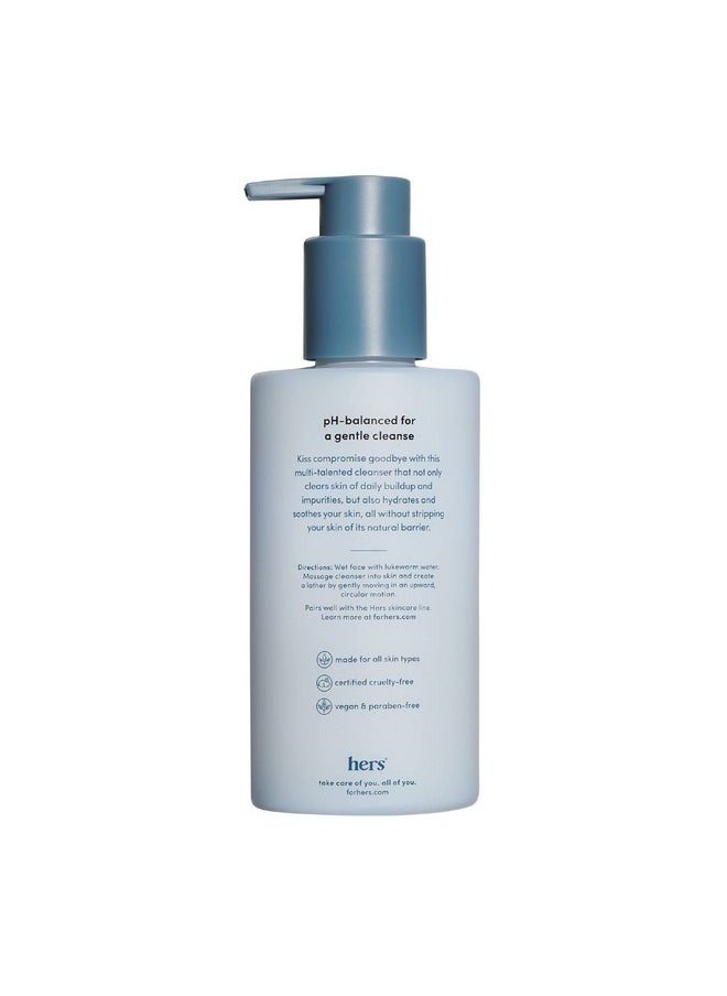 hers Clear Waters Hydrating Cleanser - Squalane Cleanser Face Wash Made for All Skin Types - Supports Skins Natural pH - Contains Hyaluronic Acid, Squalane, and Green Tea Extract - 6.8 fl Oz
