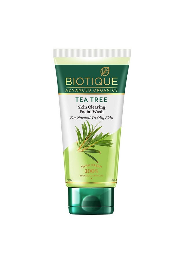 Tea Tree Skin Clearing Normal To Oily Skin Face Wash, 150 Ml | Treats Acne, Pimples, Clear Skin