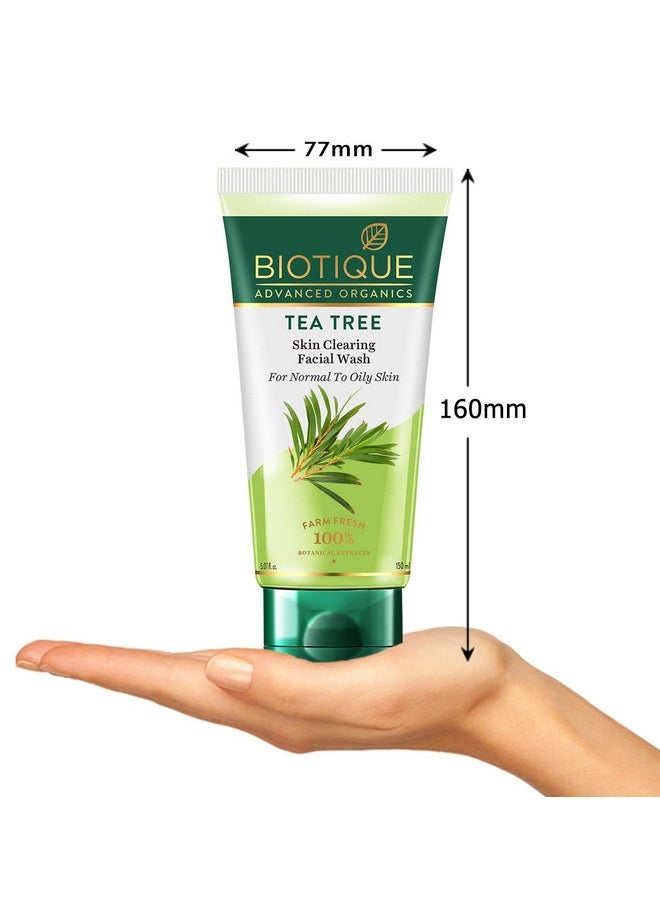 Tea Tree Skin Clearing Normal To Oily Skin Face Wash, 150 Ml | Treats Acne, Pimples, Clear Skin
