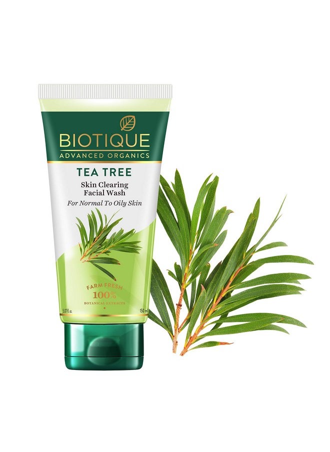Tea Tree Skin Clearing Normal To Oily Skin Face Wash, 150 Ml | Treats Acne, Pimples, Clear Skin