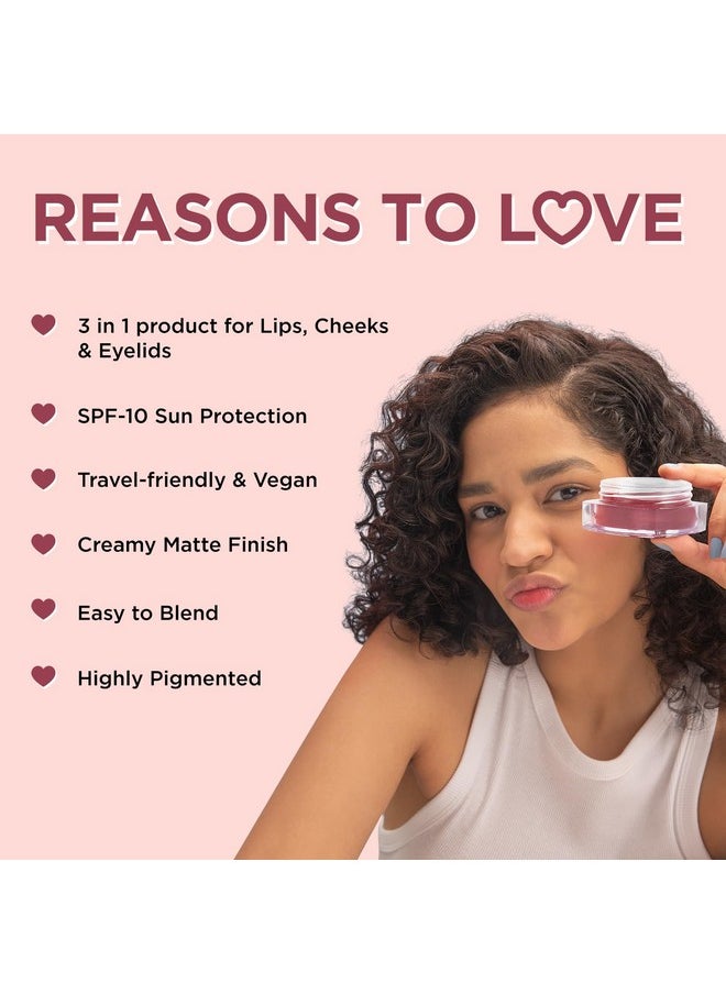 Beauty Pout Lip, Cheek & Eyeshadow Tint With Spf 10 Withthe Goodness Of Jojoba & Avocado Oil, Natural Blush For Women, Long Lasting, Sls & Paraben Free - Bare Blush, 5Gm