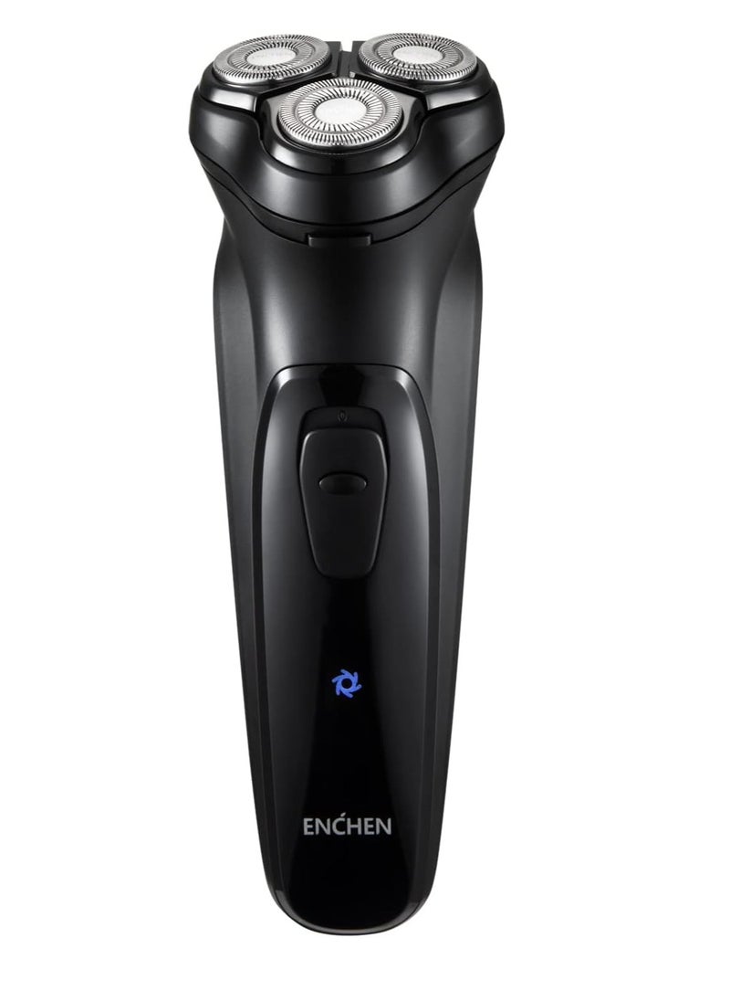 ENCHEN Men's Electric Grooming Tool – Rechargeable 3D Floating Head, Built-in Pop-up Trimmer, Multi-Function Design – Black