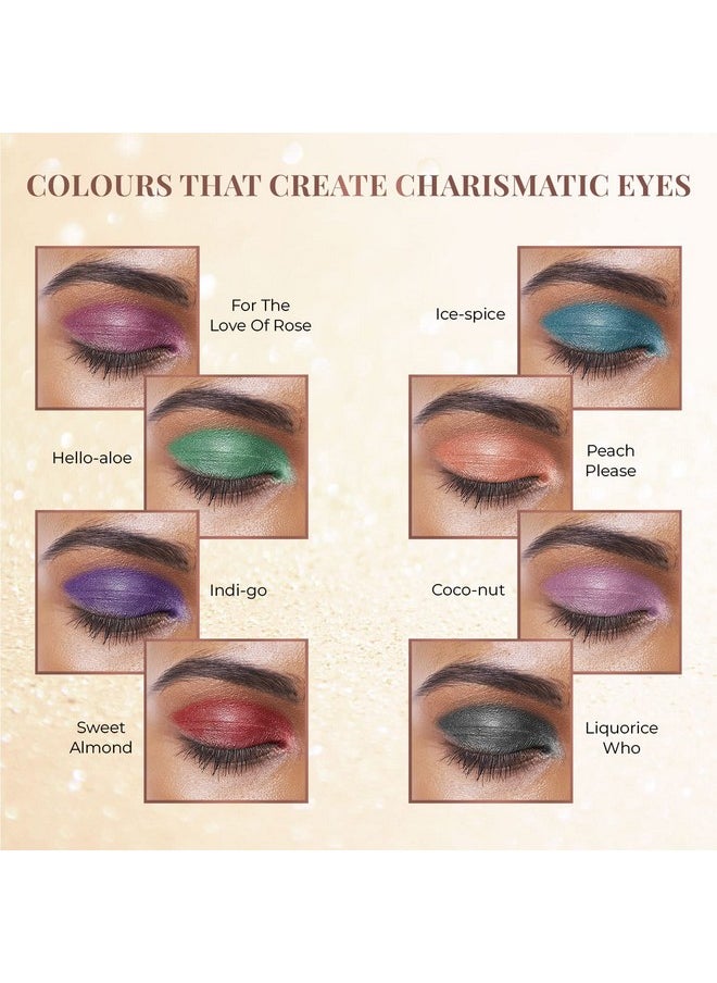 8 In 1 Herbal Metallic-Shimmer Finish, Long Lasting & Ultra Smooth Eye Shadow Lidsticks With Kumkumadi - 12Gm (Herbi -Wore)