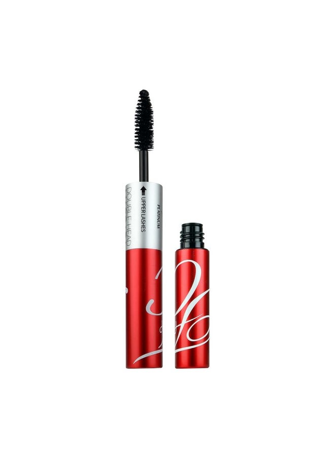 Platinum Double Head Mascara For Upper & Lower Lashes (10Ml) | Volumizing And Lengthening Mascara | 2-In-1 Mascara For Women | Long Lasting (Black)