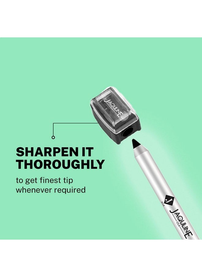 Pro Stroke Intense Gel Kajal And Sharpener 1.2Gm Waterproof Smudgeproof & Fadeproof Longlasting Super Black Kajal With Free Sharpener Nourished With Castor Oil