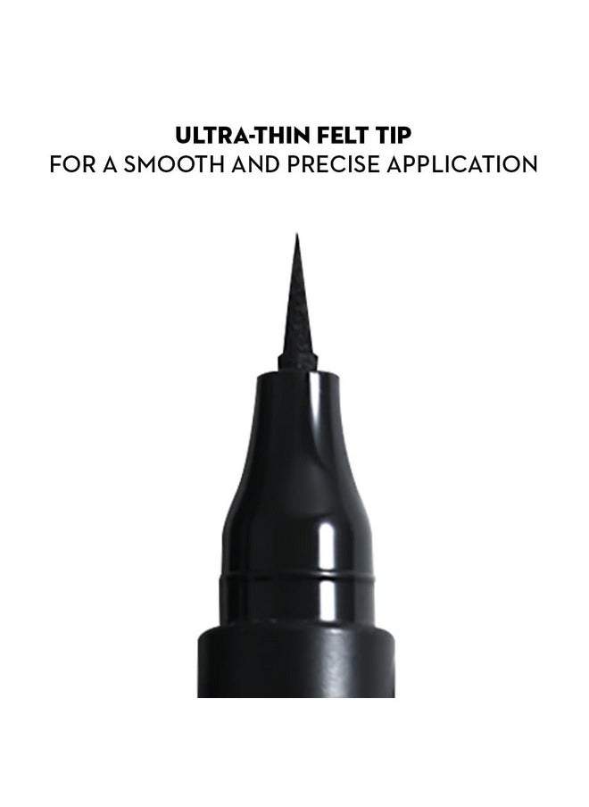 Wingman Waterproof Microliner | Liquid Eyeliner | Flexi-Tip Applicator | Pen Eyeliner | Lasts Upto 12 Hrs | Smudgeproof & Transferproof | 1.6Ml - 01 I'Ll Be Black