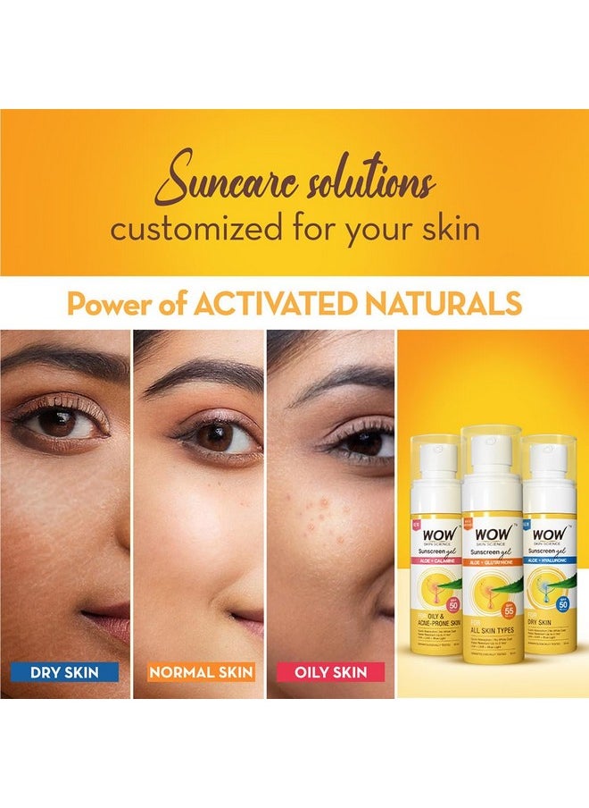 Sunscreen Gel For All Skin Types | Spf 55 Pa++++ | With Glutathione & Aloe Vera Extract | Lightweight | Quick Absorbing | No White Cast | Uva & Uvb Protection | 50 Ml
