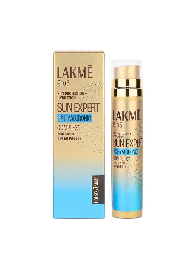 Sun Expert 1% Hyaluronic Gel Sunscreen Spf 50 Pa++++ For Uva/B,No White Cast,For Hydration 56G For All Skin Type