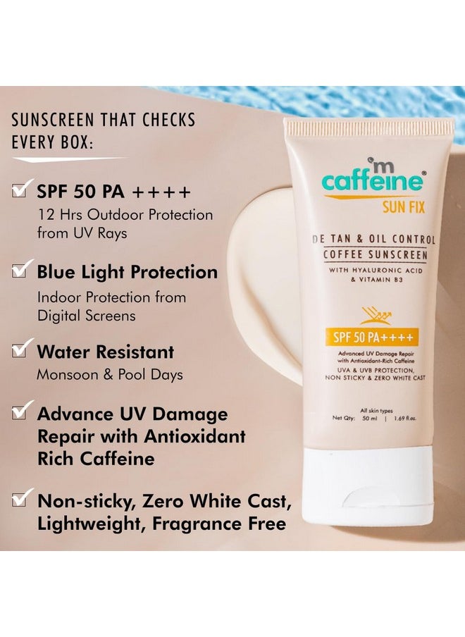 Matte Sunscreen Spf 50 For Men & Women | Lightweight, Water Resistant, Zero White Cast | Sun Protect, Prevents Tan & Repairs Uv Damage - 50Ml - All Skin Type, Oily, Dry, Sensitive, Normal
