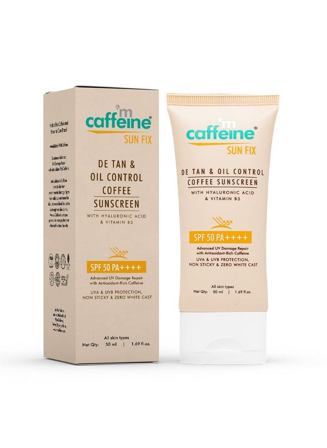 Matte Sunscreen Spf 50 For Men & Women | Lightweight, Water Resistant, Zero White Cast | Sun Protect, Prevents Tan & Repairs Uv Damage - 50Ml - All Skin Type, Oily, Dry, Sensitive, Normal
