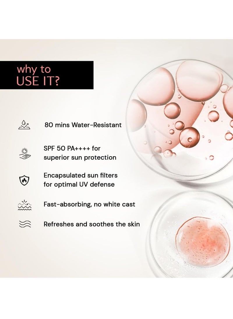 Deconstruct Invisible Water Sunscreen SPF 50 PA+++ | Instant Cooling & Freshness | 8-Hour Water-Resistant | Broad Spectrum UVA & UVB Protection | No White Cast | For All Skin Types | 40g