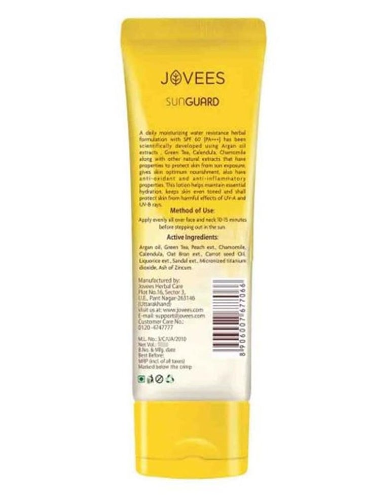 Jovees Herbal Sun Guard Lotion SPF 60 Pa+++ Broad Spectrum For All Skin | 3 In 1 Matte Lotion UVA/UVB Protection, Moisture Balance, Even Tone Skin For Women/Men 50Ml