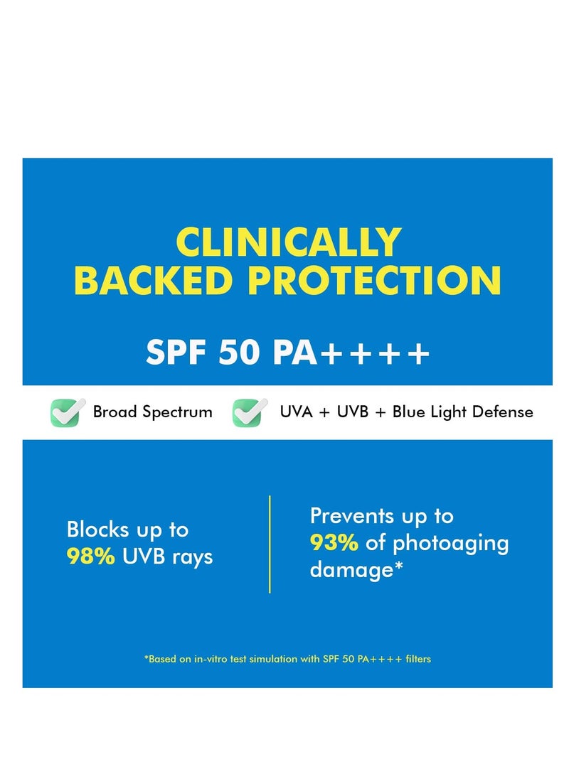Conscious Chemist Dewy Ceramide Sunscreen SPF 50 PA++++ | For Oily Skin | UVA/UVB & Blue Light Protection | Fragrance-Free | For Men & Women, All Skin Type - Sun Drink | 50g