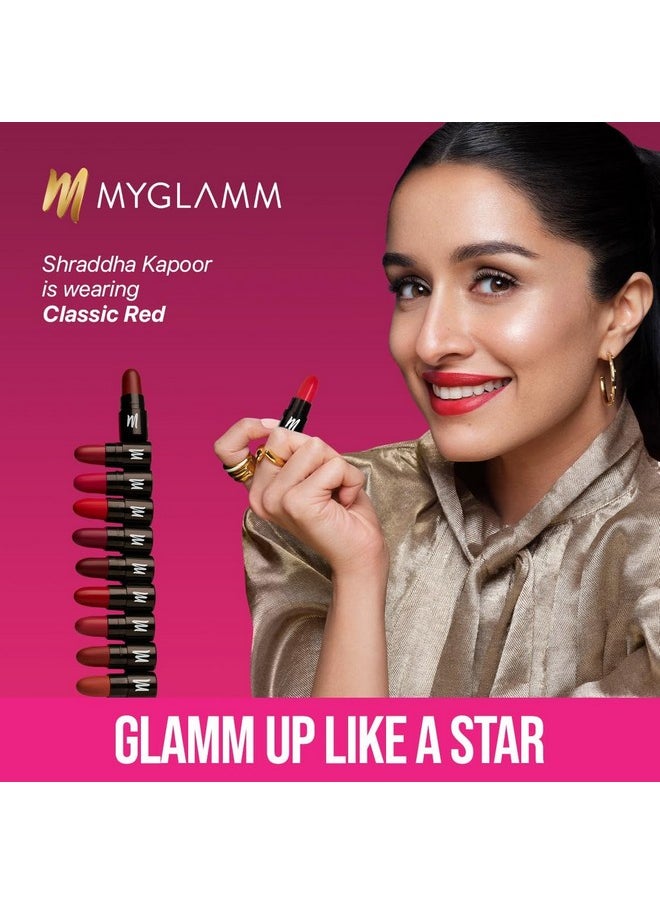 Luscious Matte Mini Lipstick Kit - Set Of 10 | Nude & Bold Lipstick Combo For Women | Long Lasting, Creamy, Moisturising & Pigmented Mini Lipsticks (1.2G X 10)