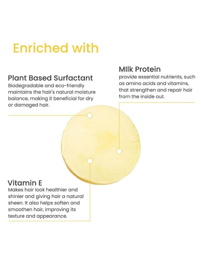 Earth Rhythm Milk Protein Shampoo Bars, Helps Strengthen Hair, Boost Thickness, Sulphate & Paraben Free - 80gm (Tin)