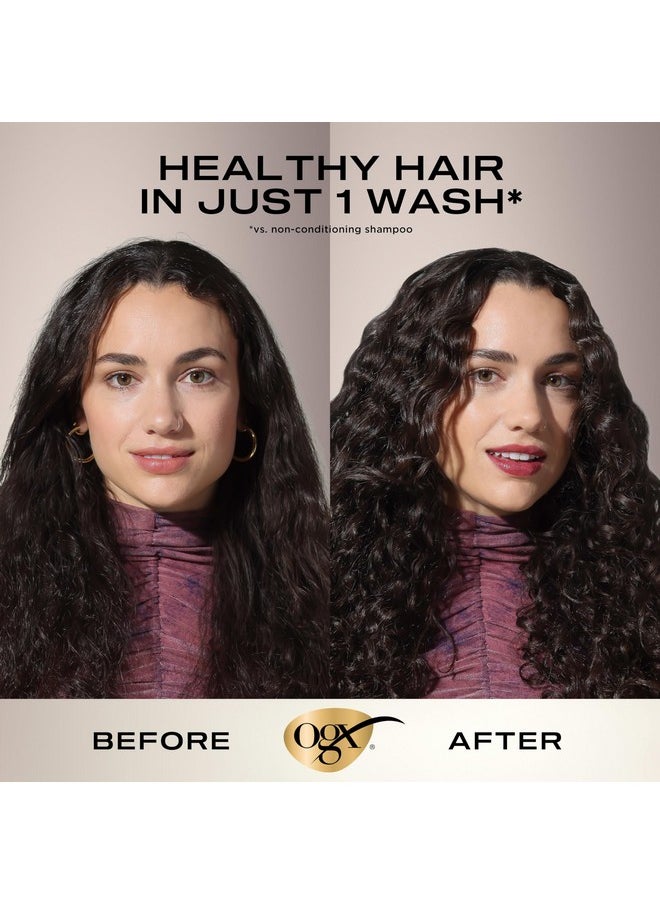 OGX Nourishing + Coconut Milk Moisturizing Shampoo, Hydrating & Restoring Shampoo Moisturizes for Soft Hair After the First Use, Paraben-Free, Sulfate-Free Surfactants, 13 fl. oz