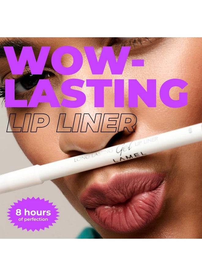 Long Lasting Gel Lip Liner 404 Berry Easyglide Gel Texture Super Longlasting Sharpenable Precise Tip Intense Pigment 1.7Gm