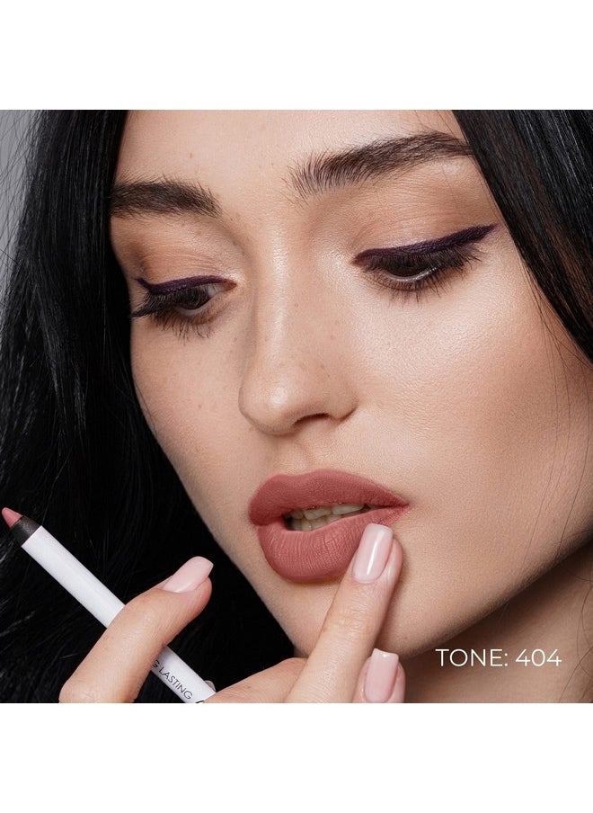 Long Lasting Gel Lip Liner 404 Berry Easyglide Gel Texture Super Longlasting Sharpenable Precise Tip Intense Pigment 1.7Gm